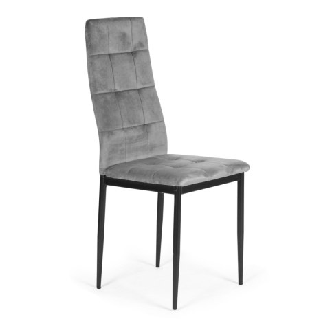 KOMPLET 4 KRZESEŁ KRZESŁO WELUROWE DO JADALNI I SALONU 4 SZTUKI SZARE MODERNHOME