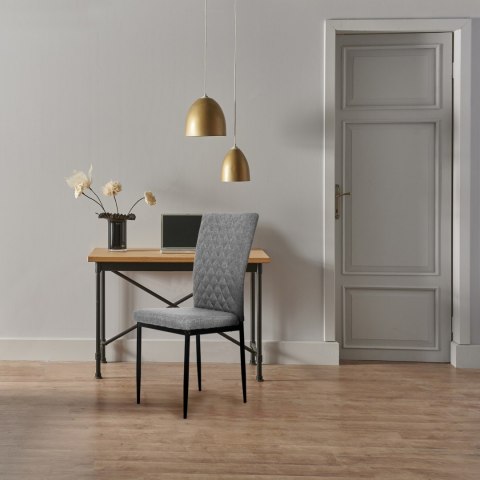 KOMPLET KRZESEŁ PIKOWANYCH KRZESŁO DO JADALNI I SALONU 4 SZTUKI SZARE MODERNHOME