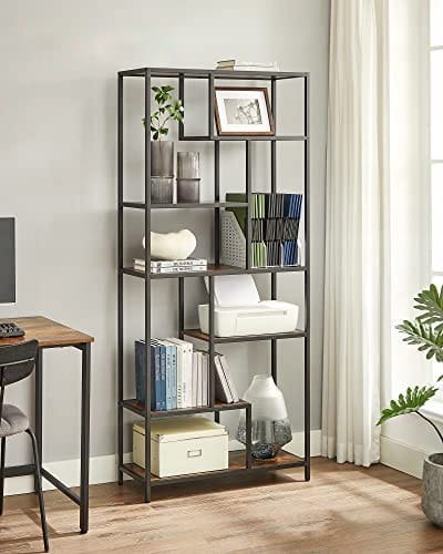 NOWOCZESNY REGAŁ NA KSIĄŻKI DO SALONU 6 PÓŁEK