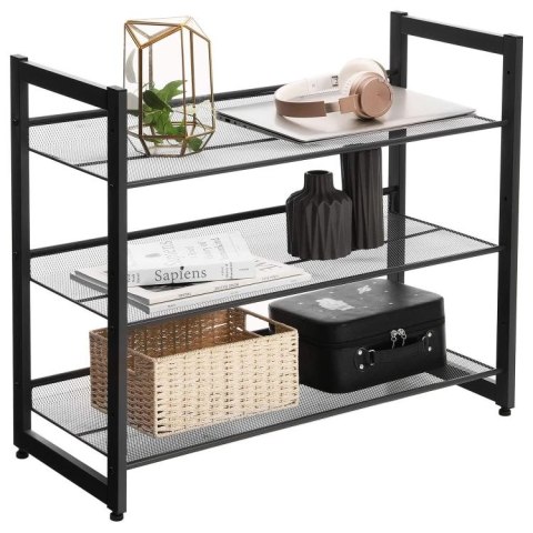 REGAŁ NA BUTY METALOWY CZARNY 3 POZIOMY