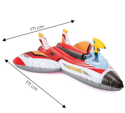 SAMOLOT DMUCHANY Z DZIAŁKIEM INTEX 57536 CZERWONY