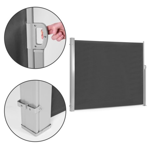 SKŁADANA MARKIZA 300X180 CM BOCZNA ROLETA PARAWAN DO OGRODU NA TARAS ANTRACYT MULTIGARDEN