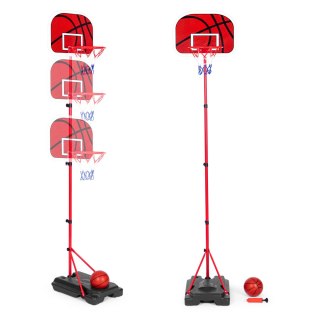 TABLICA Z KOSZEM DO KOSZYKÓWKI STOJĄCA REGULOWANA WYSOKOŚĆ PIŁKA POMPKA