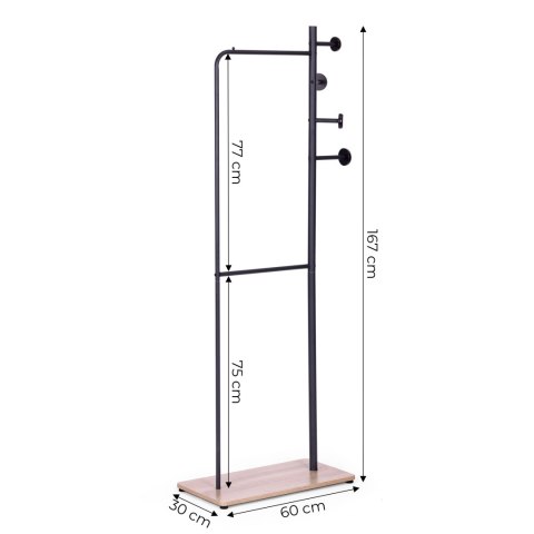 WIESZAK STOJĄCY PODŁOGOWY NA UBRANIA PÓŁKA NA BUTY