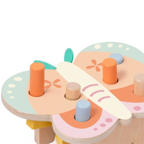 CLASSIC WORLD Wbijak Pastelowy Motylek Montessori z Młoteczkiem