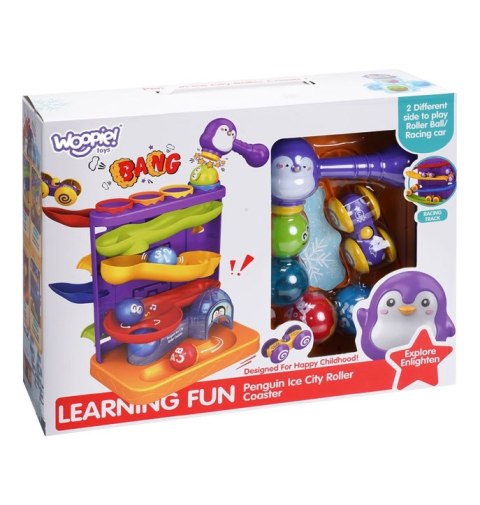 WOOPIE BABY Tor Kulkowy Kulodrom 3w1 Wbijak z Młoteczkiem Zjeżdżalnia dla Samochodzików