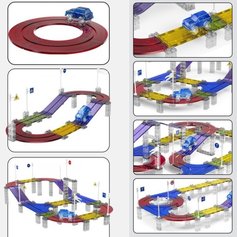 WOOPIE Magnetyczny Tor Samochodowy Wyścigowy + Autko 76 el.