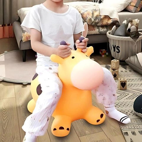 WOOPIE Skoczek Gumowy do Skakania Żyrafa Żółta + Pompka