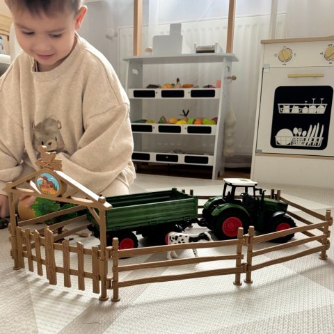 WOOPIE Zestaw Mini Farma Traktor Zwierzęta Osada Farma Rolnik 1:24