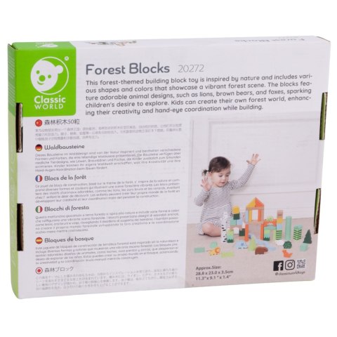 CLASSIC WORLD Zestaw Drewnianych Klocków Leśny Świat 50 el.