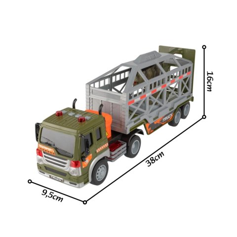 WOOPIE Ciężarówka Transporter Dinozaurów Auto z Dźwiękiem i Światłem