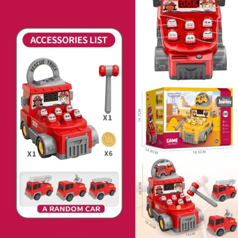 WOOPIE Gra Zręcznościowa Uderz Młotkiem Wbijak Straż Pożarna z Akcesoriami