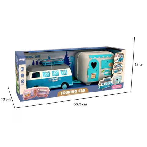 WOOPIE Kamper XL dla Lalek Zestaw Kempingowy z Przyczepką