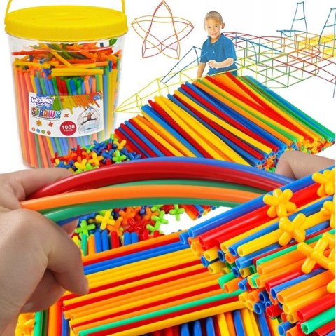 WOOPIE Klocki Konstrukcyjne Kolorowe Słomki 1000 el.