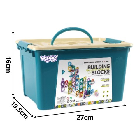WOOPIE Klocki Magnetyczne Konstrukcyjne 3D Zestaw Edukacyjny Tor Kulkowy Kulodrom 126el.