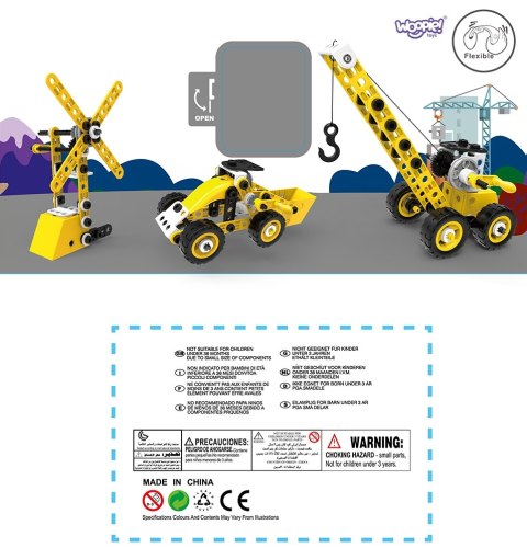 WOOPIE Pojazdy Zestaw Konstrukcyjny 8w1 Klocki STEAM