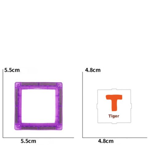 WOOPIE Przestrzenne Klocki Magnetyczne Nauka Liter 70 Elementów