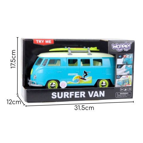 WOOPIE Samochód Bus Surfing Klasyczny Niebieski Ze Światłem I Dźwiękiem Model