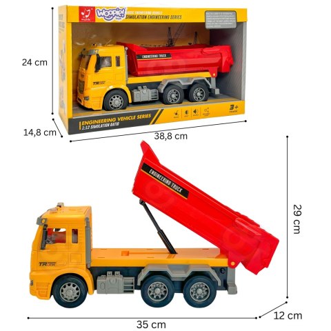 WOOPIE Wywrotka Budowlana w Skali 1:12 Efekty Świetlne Dźwiękowe