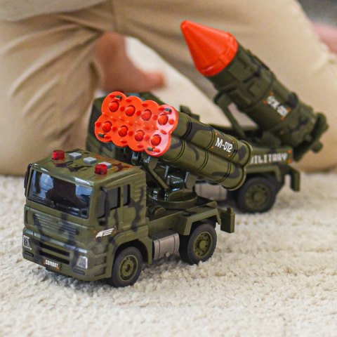 WOOPIE Zestaw Pojazdów Wojskowych z Wyrzutnią Czołg Helikopter 4SZT Skala 1:20