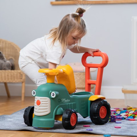 FALK Maurice Traktorek Jeździk Zielony Pchacz Odpychacz Schowek od 1 roku