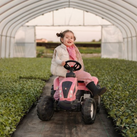 FALK Traktor Country Star Różowy na Pedały + Przyczepka i Klakson od 2 Lat.