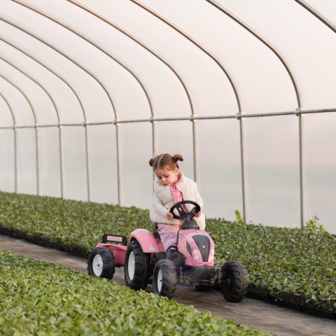 FALK Traktor Country Star Różowy na Pedały + Przyczepka i Klakson od 2 Lat.