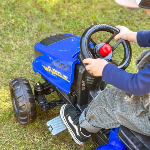 FALK Traktor na Pedały New Holland Duży z Przyczepką + Otwierana Maska od 2 lat