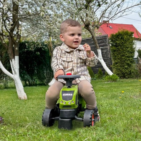 FALK Traktorek Baby Claas Axos 310 Zielony z Przyczepką od 1 roku