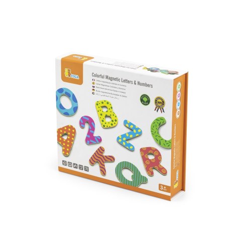 VIGA Drewniany Zestaw Magnetyczny Literki i cyferki