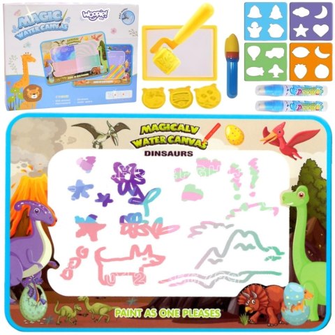 WOOPIE Magiczna Mata Wodna do Malowania XXL Pieczątki Cyferki 100x80 cm