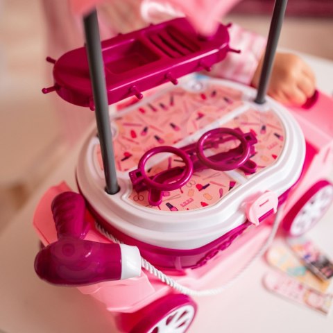 WOOPIE Salon Piękności Urody Toaletka na Kółkach Wózek Wlizka 31 akc. 4w1