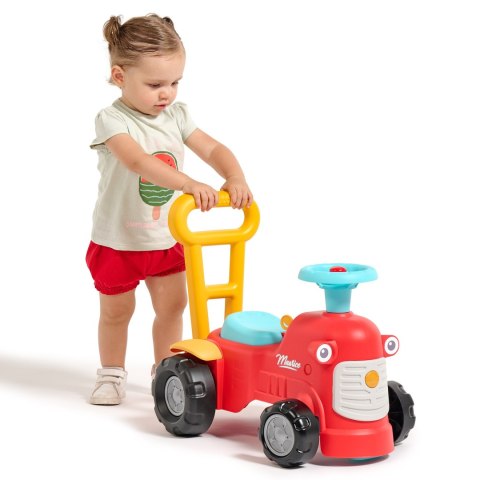 FALK Maurice Traktorek Jeździk Czerwony Pchacz Odpychacz Schowek od 1 roku