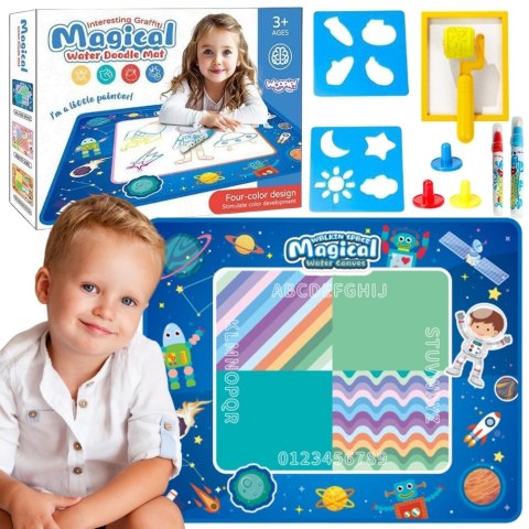 WOOPIE Mata Wodna do Malowania XXL 100x80cm Kosmos Niebieska