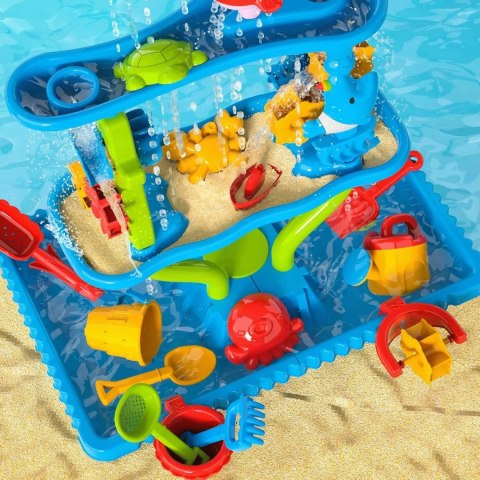 WOOPIE Ogromny Aquapark Stolik Wodny 6w1 Piaskownica Wodospad Tor Wodny 6-poziomowy Modułowy