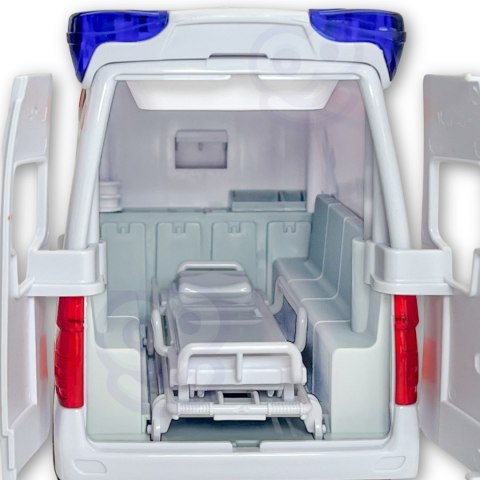 WOOPIE Pogotowie Karetka Ambulans Nosze w Zestawie + Sygnały Dźwiękowe I Świetlne