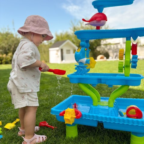 WOOPIE Stolik Wodny 4w1 Piaskownica Wodospad XL 4-Poziomowy Delfin