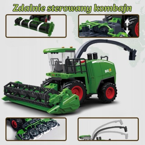 WOOPIE Zdalnie Sterowany Kombajn Rolniczy 1:24 z Efektami Dźwięku, Światła i Dymu