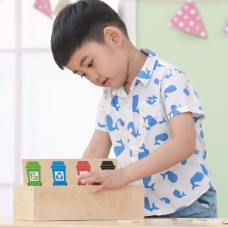 VIGA Układanka Gra edukacyjna drewniana do nauki sortowania śmieci