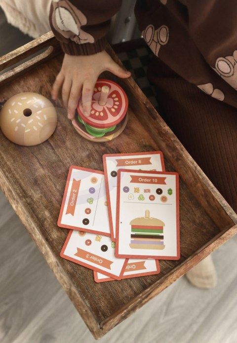 Drewniany Burger Restauracja Układanka dla Dzieci 15 el. Certyfikat FSC