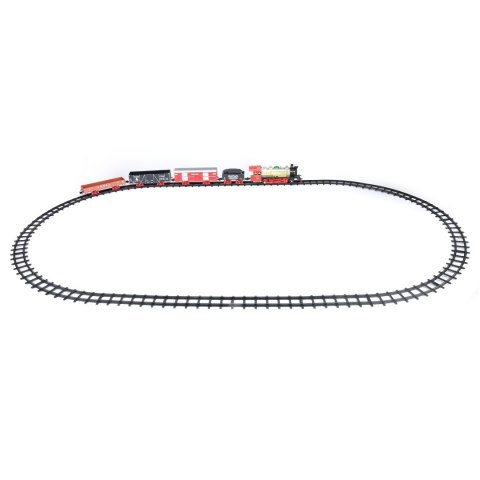 WOOPIE Klasyczny Pociąg Elektryczny Kolejka Tor Dźwięk Światło + 29 Akc.