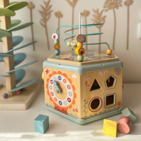 TOOKY TOY Interaktywny Drewniany Sześciokąt Montessori Otwierane Pudełko