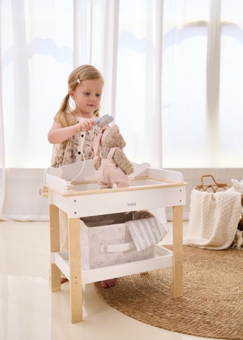 VIGA Drewniany Przewijak 2w1 Wanienka dla Lalek