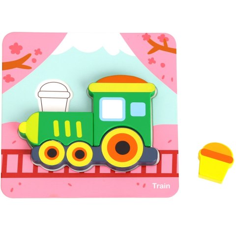 WOOPIE GREEN Układanka Drewniana Klocki Pojazdy Montessori