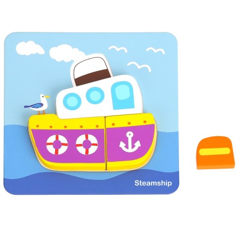 WOOPIE GREEN Układanka Drewniana Klocki Pojazdy Montessori