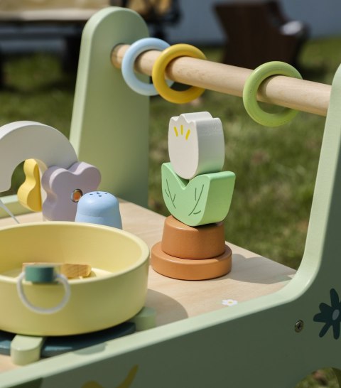 CLASSIC WORLD Drewniana Kuchnia 2w1 Pchacz Odkręcane Koła