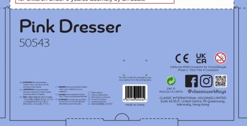 CLASSIC WORLD Drewniana Toaletka dla Dziewczynki z Lustrem + Prostownica 11 akc