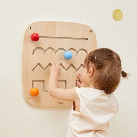 VIGA Drewniana Tablica Manipulacyjna Sensoryczna Labirynt