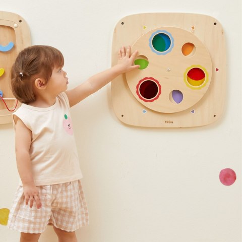 VIGA Drewniana Tablica Manipulacyjna Sensoryczna Mieszanie Kolorów