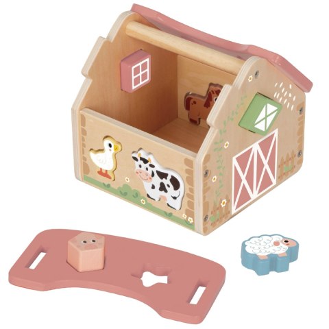 WOOPIE GREEN Drewniana Farma Sorter Kształtów i Kolorów 13 el.